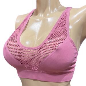 Victoria’s Secret Seamless Comfort fishnet sport bra Pink Large